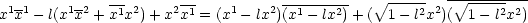               --      --           ---------    V~ ----   - V~ --------
x1x1- l(x1x2 + x1x2) +x2x1 = (x1- lx2)(x1- lx2)+ ( 1 - l2x2)(  1- l2x2)
