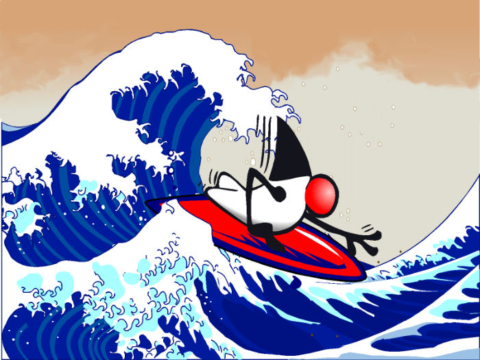 Duke fait du surf