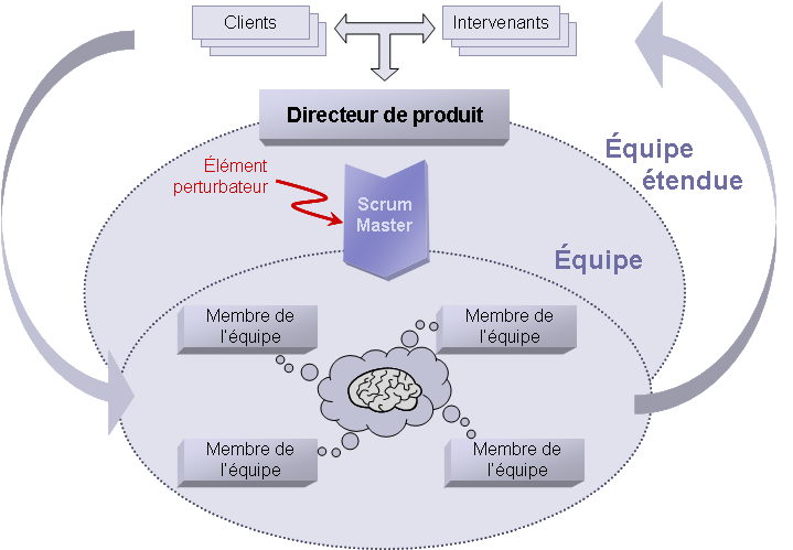 Relations entre intervenants d'une équipe SCRUM