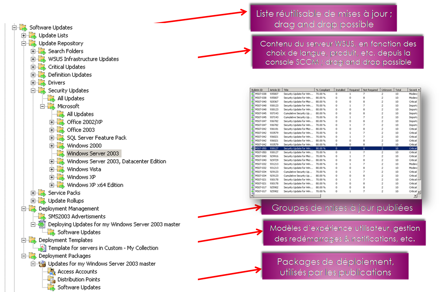 arborescence de la gestion des mises  jour