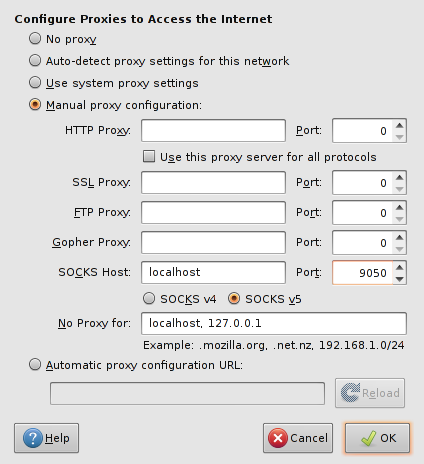 Configuration de Firefox pour utiliser TOR